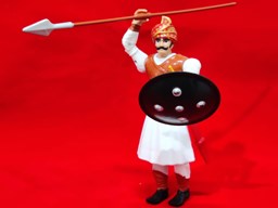 Picture of Beautiful Plastic Movable Toy: Rajput Warrior with Javelin | Authentic Collectible Inspired by Rajput Heritage.